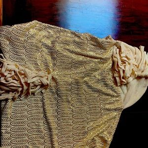 beige with gold leaves Unicorn blanket